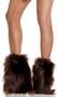 Faux fur ankle leg warmers with elastic top.