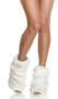 Super soft faux fur ankle leg warmers with elastic top.