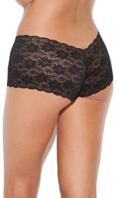 Stretch lace cheeky shorts.