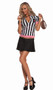 Sideline Sweetheart referee costume includes: hoodie, capris, skirt, whistle and football purse. Can be worn two different ways.