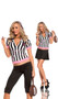 Sideline Sweetheart referee costume includes: hoodie, capris, skirt, whistle and football purse. Can be worn two different ways.