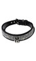 Faux leather choker with rhinestone detail and o ring. Adjustable buckle closure.