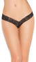 Lace V front thong with lace up back detail.
