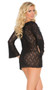 Long sleeve lace night shirt and matching g-string.