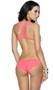 Redondo Beach sporty bikini with criss cross straps and scrunched back bottom.
