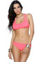 Redondo Beach sporty bikini with criss cross straps and scrunched back bottom.