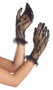 Floral lace gloves with ruffle trim.