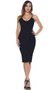 Bodycon midi dress with adjustable double strap detail.