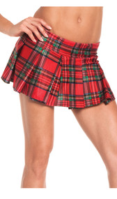 Plaid pleated school girl skirt. Slip on style with a slightly stretchy waist.