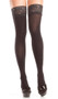 Stay up opaque thigh highs with lace top and back side lace up detail.