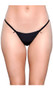 Thong panty with elastic sides and front satin bow detail.