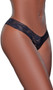 Low rise V cut lace thong with gusset.