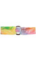 Velvet rainbow tie dye choker featuring silver o ring and back hook and loop closure.