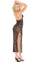 Lace gown with pullover halter neck, lace v neck cups, and lace up side featuring corset hooks and slit. Opens on right side only. G-string included. Two piece set.