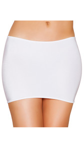 Stretch mini skirt, pull up style.