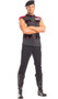 Outstanding Officer uniform costume includes sleeveless uniform dress style shirt with silver faux button detail, velvet mock collar and faux pocket flaps, hidden zipper front and detachable fringe epaulettes with shoulder cord. Ribbon bars pin also included. Soft felt beret hat with adjustable back drawstring closure also included. Three piece set.