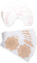 Self adhesive flower shaped nipple covers, soft felt-like material. Also includes breast lift adhesive.