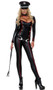 Ms. Militant costume includes long sleeve cut out catsuit with faux gold buttons and contrast red trim. Catsuit only.