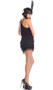 Flirtatious Flapper costume includes sleeveless fringe dress and faux pearl necklace. Two piece set.
