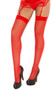 Sheer thigh high stockings - red