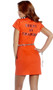 Guilty Glam inmate costume includes short sleeve zip front mini dress with inmate number on front and Guilty As Charged printed on the back. Handcuffs also included. Two piece set.