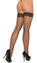 Diamond fence net thigh high stockings with stay up silicone lace top.