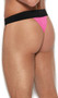 Men's thong with contrast elastic waistband.