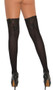 Thigh high stockings with lace detail and bow on the back side.