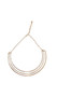 Metal choker with three bars. Bars are shaped in a semi-circle, the back is open with a chain on an adjustable lobster clasp closure.
