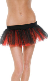 Reversible petticoat has an elastic waist and features four mesh layers, two of each color.
