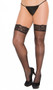 Sheer lace top thigh high stocking.