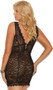 Double band eyelash lace chemise with deep V front and back, empire waist, and wide shoulder straps.