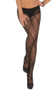Fishnet pantyhose with criss cross detail.