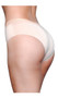 Seamless microfiber brief panty with striped elastic waistband.
