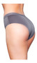 Seamless microfiber brief panty with striped elastic waistband.