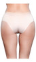 Seamless microfiber brief panty with striped elastic waistband.