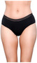 Seamless microfiber brief panty with striped elastic waistband.