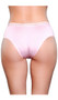 Seamless microfiber brief panty with striped elastic waistband.