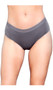 Seamless microfiber brief panty with striped elastic waistband.