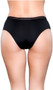 Seamless microfiber brief panty with striped elastic waistband.