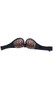Strapless lace push up bra with back hook and eye adjustable closure.