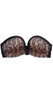 Strapless lace push up bra with back hook and eye adjustable closure.