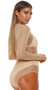 Sheer mesh long sleeve bodysuit with back zipper closure.