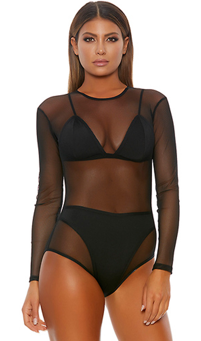 mesh long sleeve bodysuit