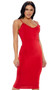 Sleeveless V-neck midi dress with plunging open back and knot detail.