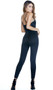 Sleeveless jumpsuit with spaghetti straps and strappy criss cross cup detail over a plunging V neckline.