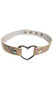 Hologram choker with silver heart ring detail. Adjustable snap closure.