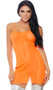 Sheer mesh mini dress with spaghetti straps. Pull on slip style.