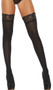 Stay up opaque thigh highs feature a silicone lace top to help keep them in place.