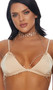 Rhinestone open cup chain bra with matching cage choker and adjustable lobster clasp closures.